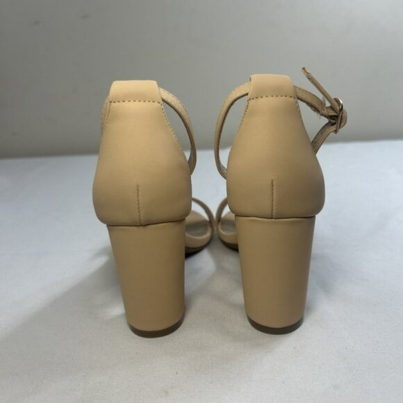 Dream Pairs Old Toe Chunk Heels Sandal Nude Ankle Strap Women's Size 6 NIB - Picture 4 of 8